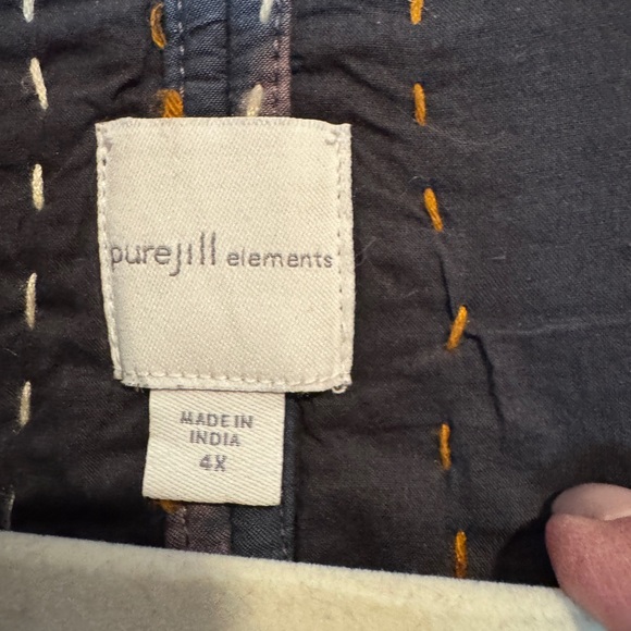 J. Jill Navy and Cream Textured Blazer - Picture 2 of 4